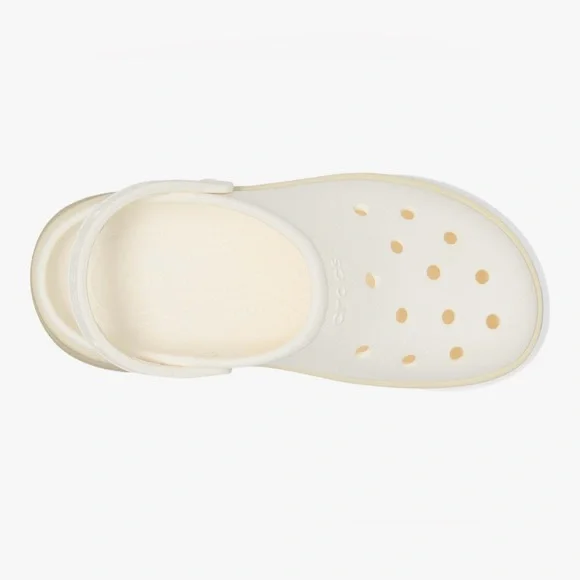 CROCS NWT Stacked platform clogs white & beige women’s 8 - Picture 3 of 8
